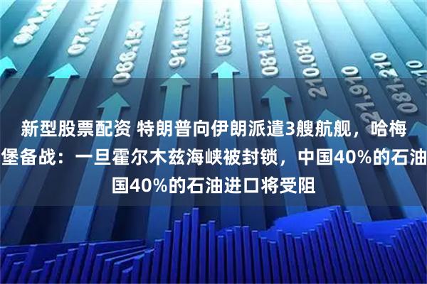 新型股票配资 特朗普向伊朗派遣3艘航舰，哈梅内伊隐匿地堡备战：一旦霍尔木兹海峡被封锁，中国40%的石油进口将受阻